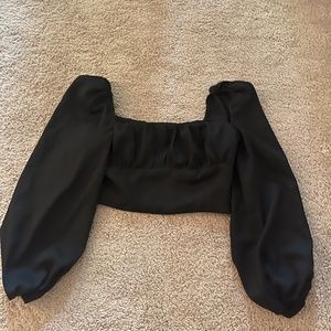 ARIAH LONG SLEEVE TOP BLACK